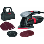 Skil 3-in-1 Multischleifer FOX 7220 AC (250W, 3-in-1 Gerät: Schwingschleifer, Exzenterschleifer, Deltaschleifer mit 10 tlg. Schleifpapierset und Tasche)