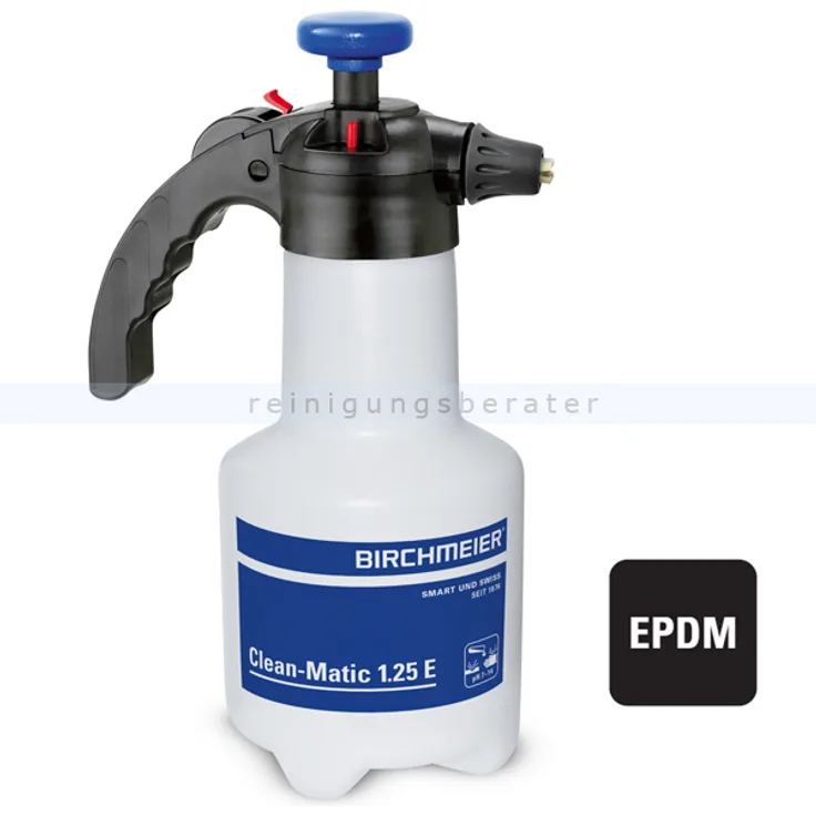 Birchmeier Clean Matic 1.25 E blau EPDM Drucksprühgerät Flachstrahldüse, für alkalische Sprüh- und Schaummittel