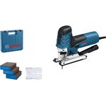 Bosch Professional Stichsäge GST 150 (780 Watt, inkl. 3x Schwämme, Absaug-Set, Abdeckhaube, Gleitschuh, Spanreißschutz, 1x Sägeblatt für Holz, im Handwerkerkoffer)
