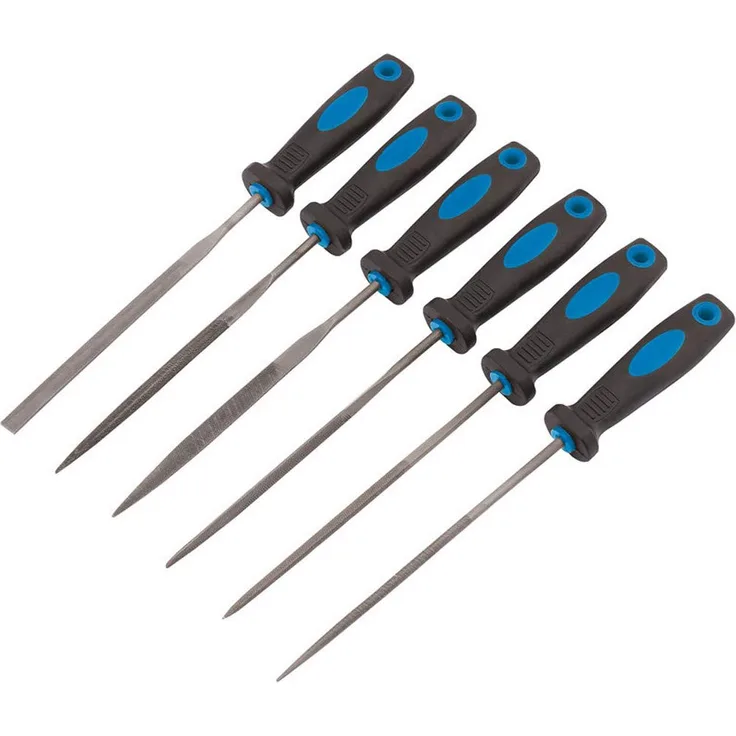 DRAPER Tools NF6-SG-B Soft Grip Nadelfeilen-Set, Blau, 150 mm, Set 6 Stück