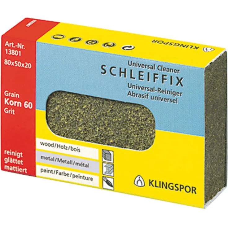 KLINGSPOR 13801 Elastische Schleifmittel SFK 655, 80X50X20 mm, 18 Stk. Korn: 60