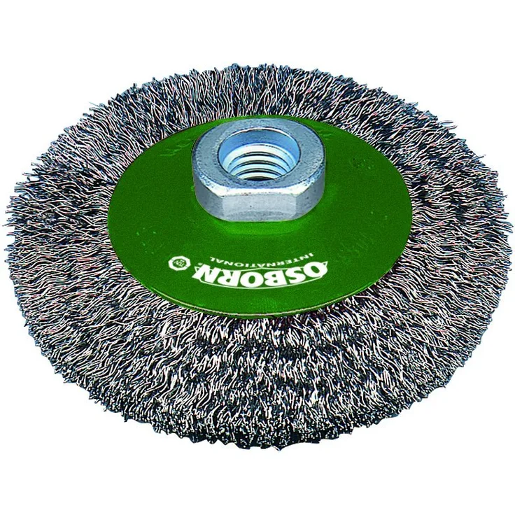 Osborn 2512361 AR0002512361 Winkelschleifer 115 mm, Kegelbürste D100x10 mm Gewinde M14x2,0 gewellter rostfreier Stahldraht 0,30 mm geprüft