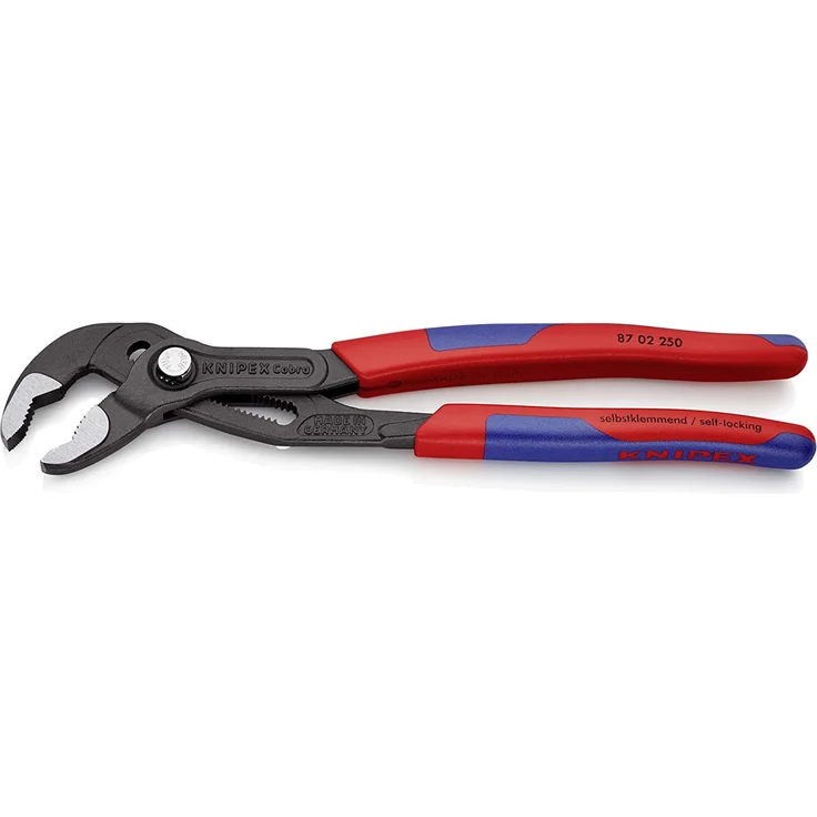 KNIPEX 87 02 250 SB Cobra Hightech-Wasserpumpenzange grau atramentiert mit schlanken Mehrkomponenten-Hüllen 250 mm (in SB-Verpackung) – Bild 2