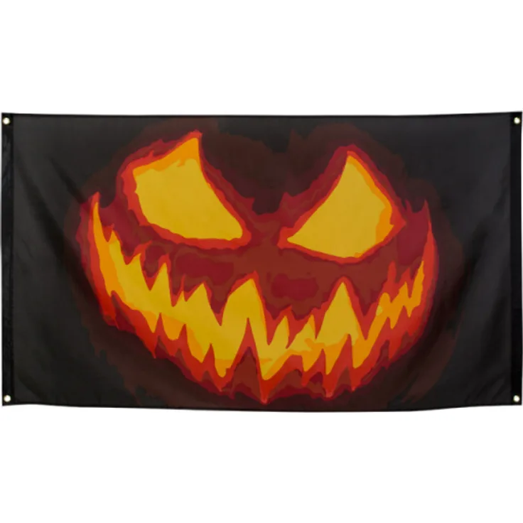 flagge Gruselkürbis 90 x 150 cm Polyester schwarz-orange