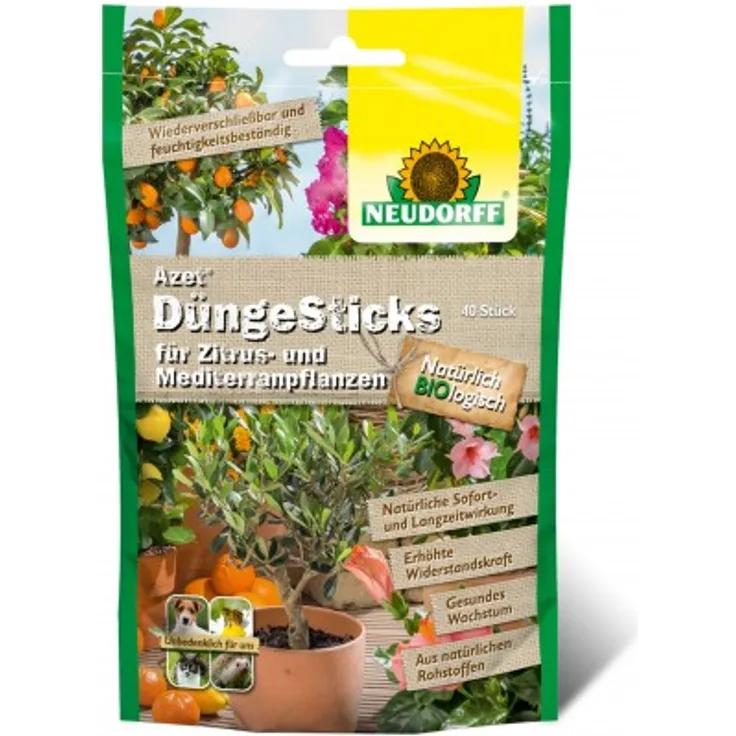 Neudorff Azet DüngeSticks für Zitrus- und Mediterranpflanzen 40 Stück