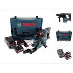 Bosch Professional GBH 18 V-26 Akku Bohrhammer SDS-Plus in L-Boxx mit GDE 18 V-16 Staubabsaugung + 2x GBA 5 Ah Akku + GAL 1880 CV Ladegerät