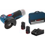 Bosch Professional Akku-Winkelschleifer GWS 12V-76, mit 2 x 2.0 Ah Li-Ion Akku - 06019F200C 76 mm Akku