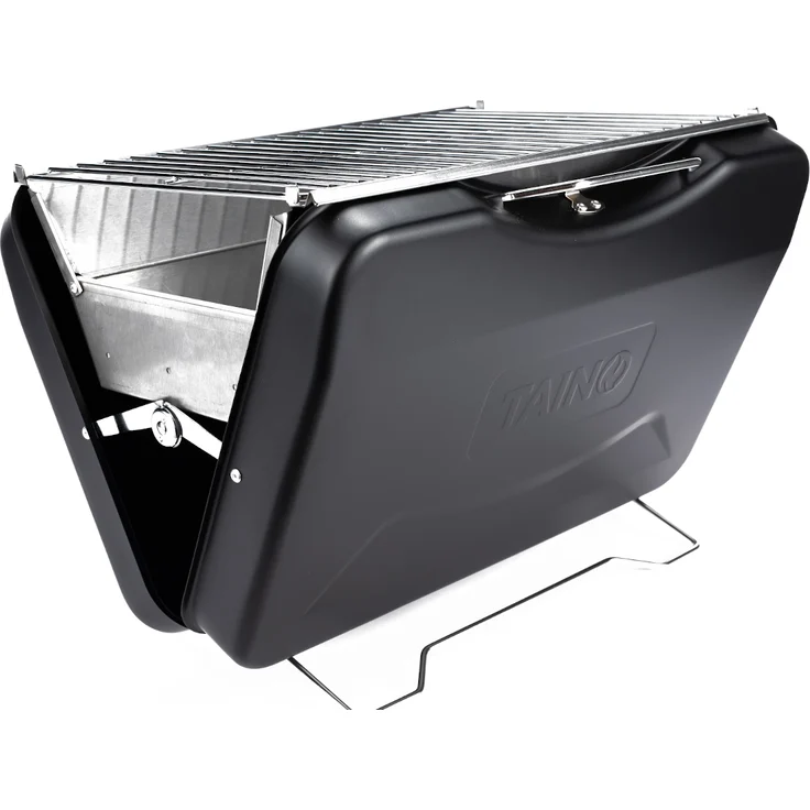 TAINO MOX Holzkohlegrill klein BBQ Koffergrill Camping-Grill Kohlegrill Retro-Stil klappbar Griller tragbar mobil Schwarz, 3,5 kg – Bild 1