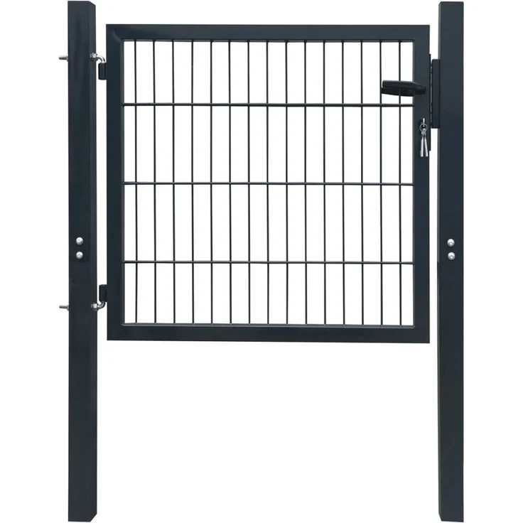 VidaXL 2D Zauntor (Einzeltor) anthrazitgrau 106 x 130 cm – Bild 1