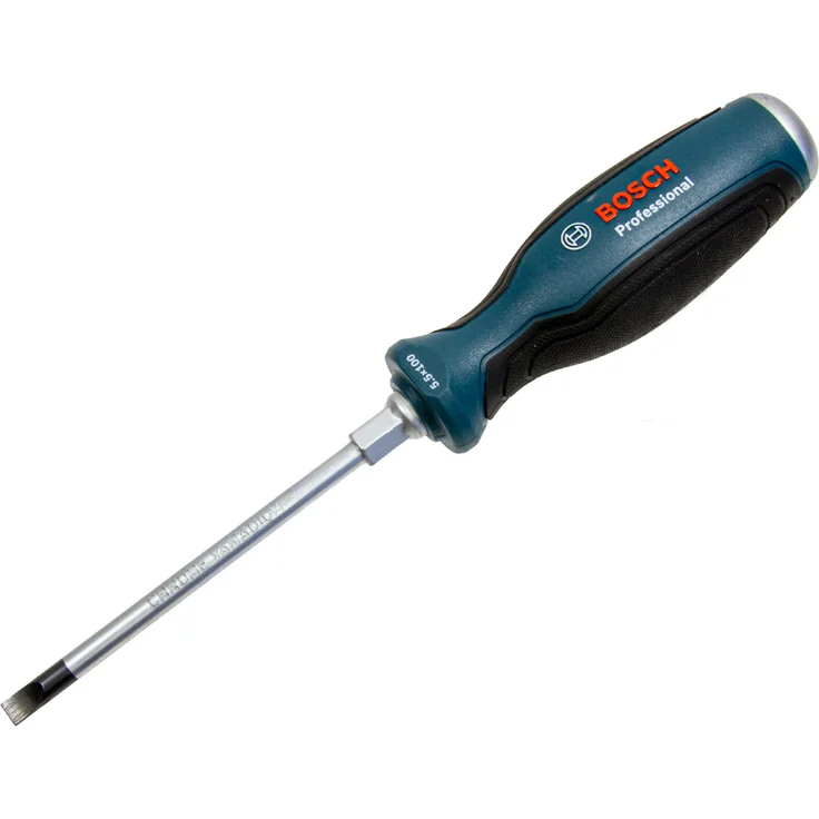 Bosch Professional SL5.5 x 100 mm Schraubendreher (Schlitz, durchgehende Stahlklinge, Stahlkappe und Sechskantansatz) – Bild 1