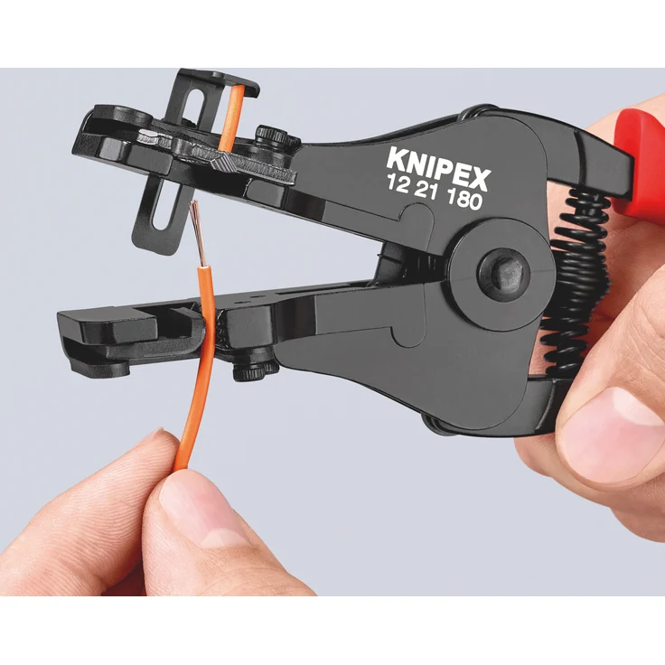 KNIPEX 12 21 180 Abisolierzange mit Formmessern schwarz lackiert mit Kunststoff-Griffhüllen 180 mm – Bild 4