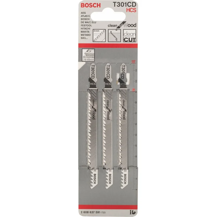Bosch Professional Stichsägeblatt T 301 CD Clean for Wood (für Holz, Zubehör Stichsäge) – Bild 1
