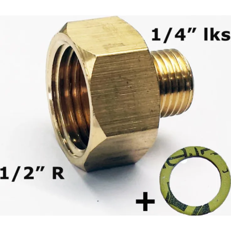 Übergang 1-2 R x 1-4 lks LPG Gas Adapter für Gaskocher Gasschlauch Gasherd mit Dichtung