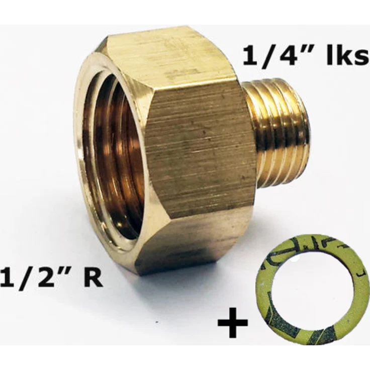 Übergang 1-2 R x 1-4 lks LPG Gas Adapter für Gaskocher Gasschlauch Gasherd mit Dichtung