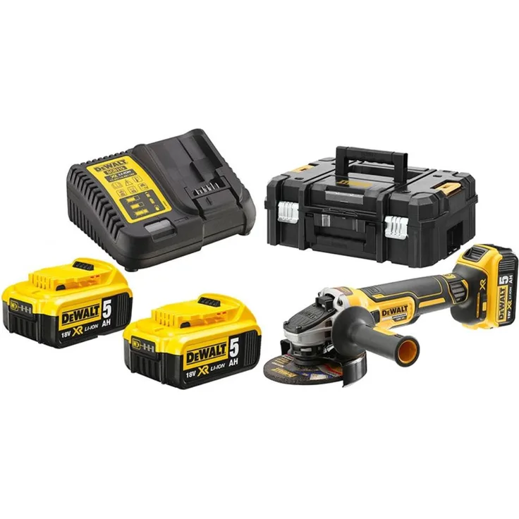 DeWalt 18V 125mm Akku-Winkelschleifer DCG405P3, 3x Akku 5,0 Ah 125 mm Akku