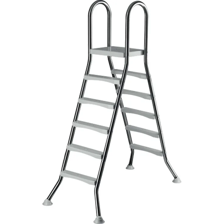 Hochbeckenleiter 1,35 m, 2 x 5 Stufen + Plattform, Edelstahl