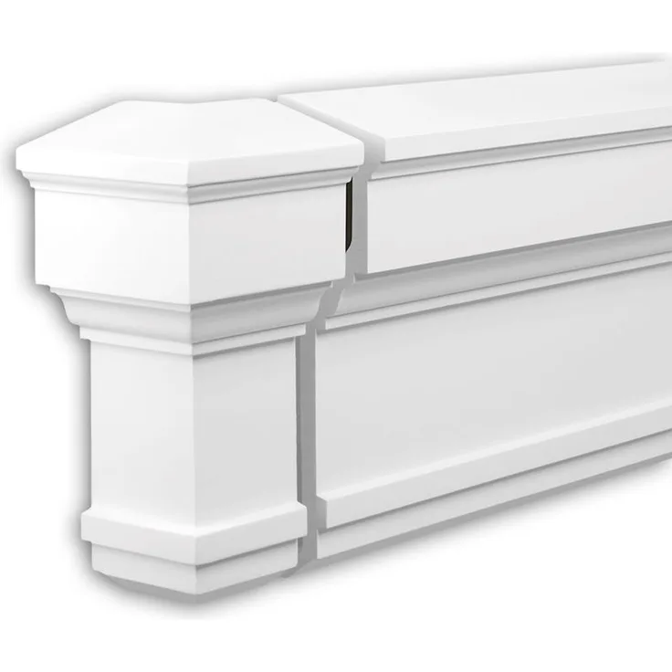 Profhome Decor - Außenwinkel 481012 Außenstuck Eckelement Fassadenelement Neo-Klassizismus-Stil weiß