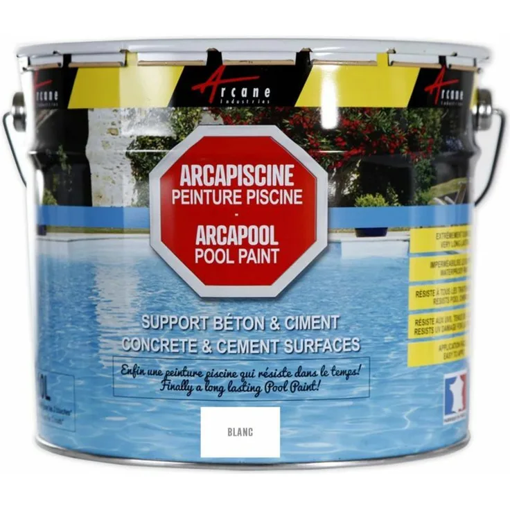 Schwimmbadfarbe - Schwimmbeckenfarbe - Poolfarbe für Betonbecken, Poolbeschichtung ARCAPISCINE - Weiß - 10l