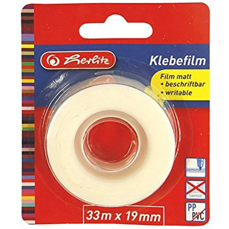 Herlitz 10682763 Klebefilm 33 m x 19 mm, matt mending, beschriftbar, 1 Stück