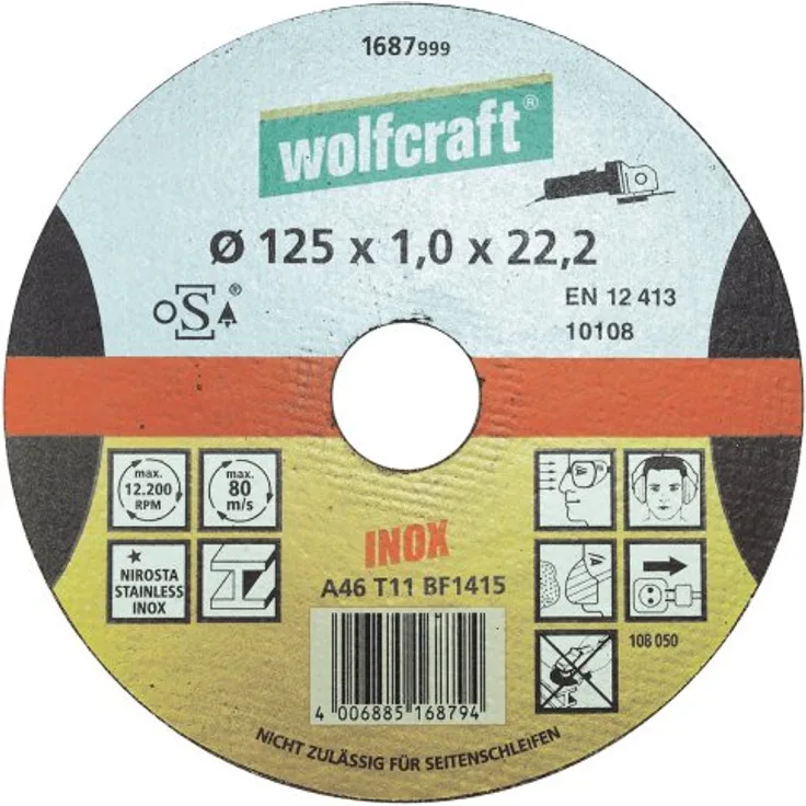 wolfcraft 1 Trennscheibe Inox ø115x1,0x22,2mm