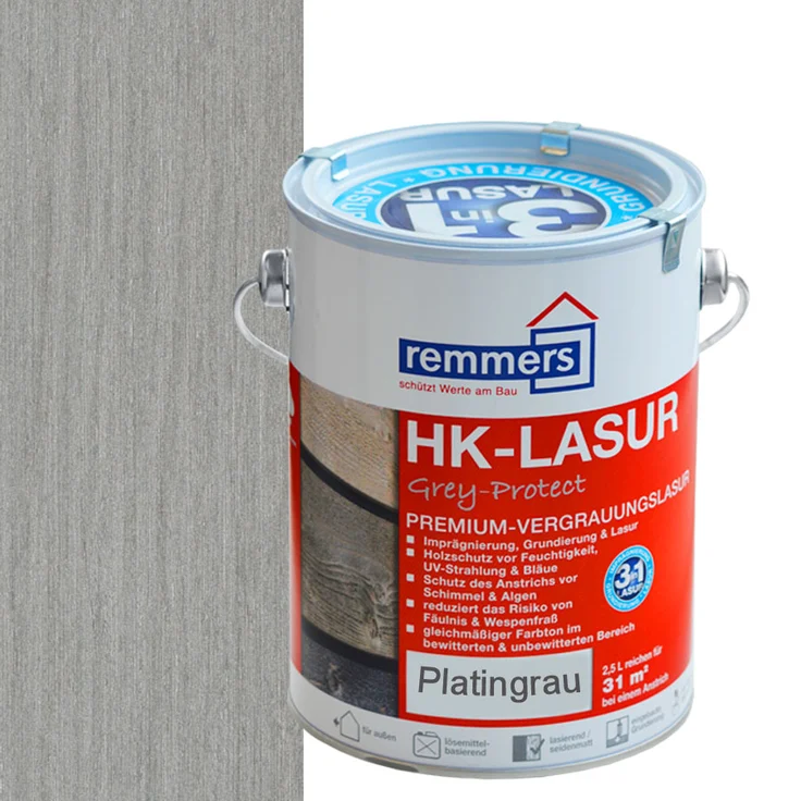 Remmers - Remmers HK-Lasur 2,5 L Eimer Platingrau - grau – Bild 1