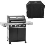 Rösle Gasgrill BBQ-Station Videro G4-S VARIO+ schwarz 50mbar mit Abdeckhaube