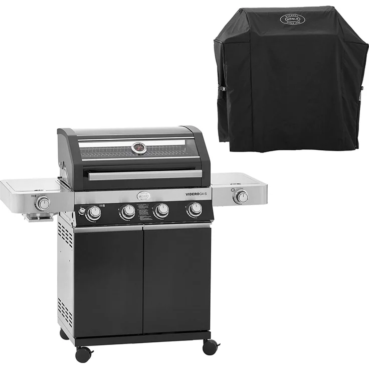 Rösle Gasgrill BBQ-Station Videro G4-S VARIO+ schwarz 50mbar mit Abdeckhaube – Bild 1