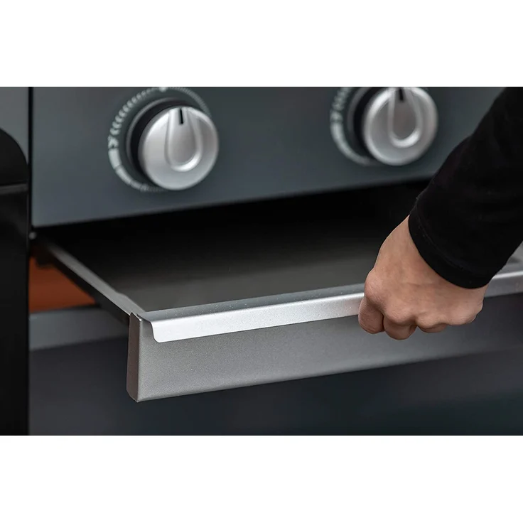 Campingaz BBQ 3 Series Select 37484 Gasgrill, 3 Brenner, 119 x 101 x 64 cm Grillrost aus Gusseisen, Drehspießfunktion, Temperaturanzeige, schwarz grau – Bild 3