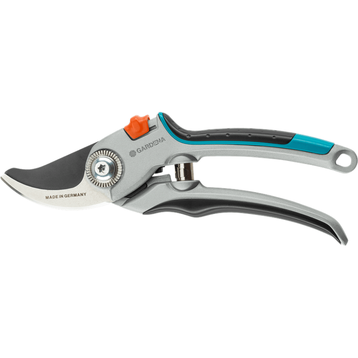 GARDENA Gartenschere Alu B-L Pflanzenschonende Baumschere mit Bypass-Schneide für Äste und Zweige bis 25 mm Durchmesser, robuste Alugriffe, auswechselbare Klinge, nachstellbares Gewerbe 8906-20 mittelgroß
