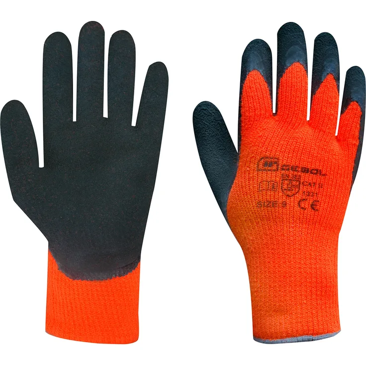 Arbeitshandschuh WINTER GRIP Größe 9 (L) orange/schwarz schützt vor Kälte 1 Paar