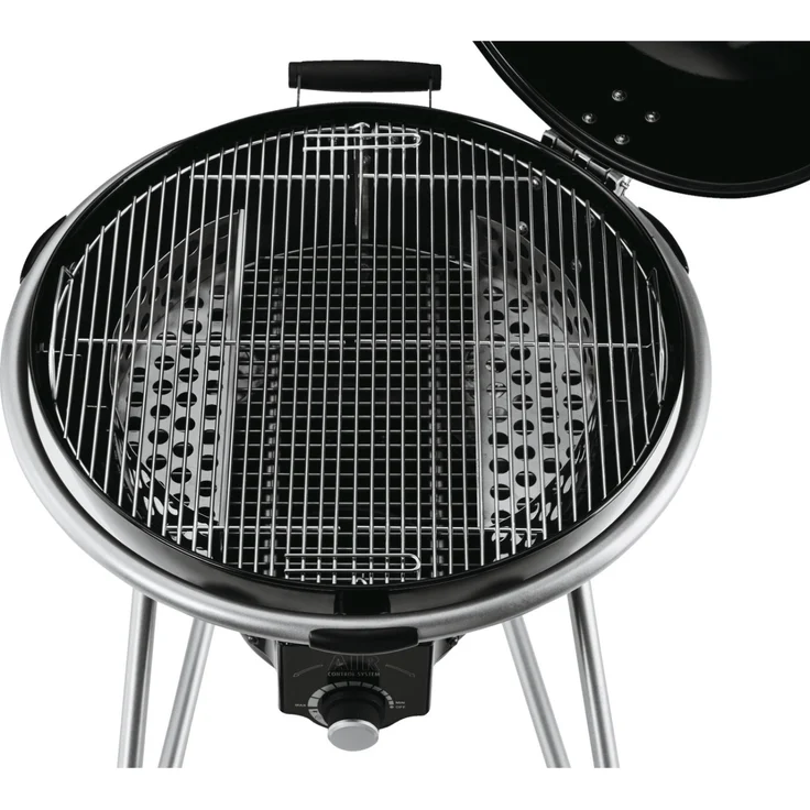 RÖSLE Holzkohle-Kugelgrill No. 1 AIR F50, Stahl schwarz, 75 x 83 x 105 cm, Air Control System, Deckelscharnier, klappbarer Holzkohlegrillrost, 22,2 kg, Ø Grillfläche 50 cm – Bild 2