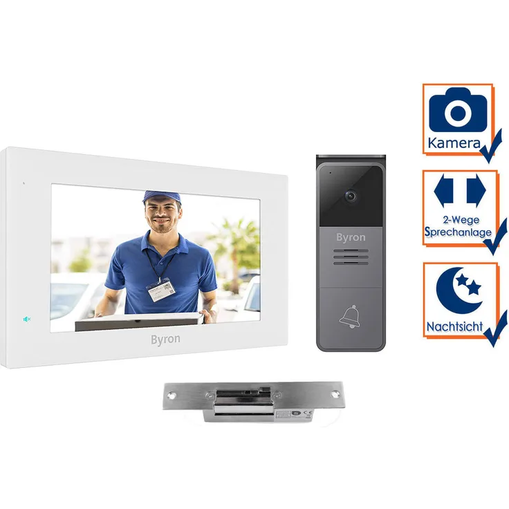 Smartwares Einfamilienhaus Video Türsprechanlage mit Kamera, 7 Zoll Touchscreen und Türöffner