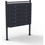 12er Briefkastenanlage Schwarz 2x6 Fächer Standbriefkasten Postfach Briefkasten Postkasten