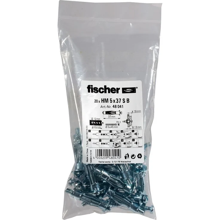 fischer Hohlraum-Metalldübel HM 5 x 37 S B im Beutel - Preisvergleich – Bild 1