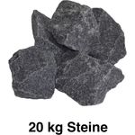 Sentiotec Saunasteine 20 kg Ofensteine Steine für Saunaofen Elektroofen R-990, Größe 5 - 10 cm