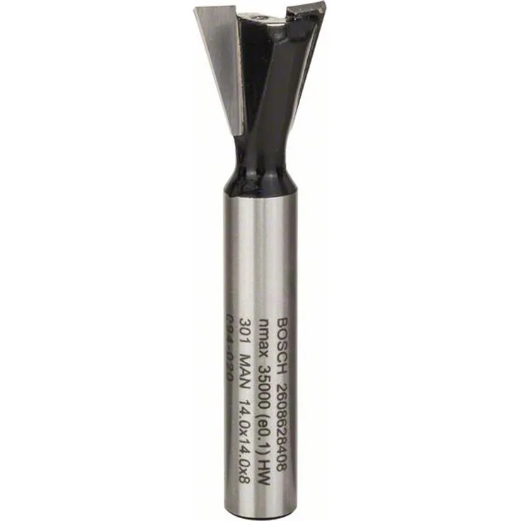 Bosch Professional Bosch Professional Zubehör 2 608 628 408 Zinkenfräser 8mm, D1 14,0 mm, L 14,0 mm, 15°