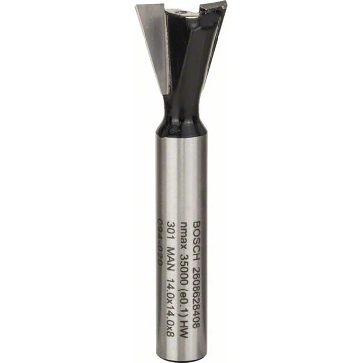 Bosch Professional Bosch Professional Zubehör 2 608 628 408 Zinkenfräser 8mm, D1 14,0 mm, L 14,0 mm, 15° – Bild 1