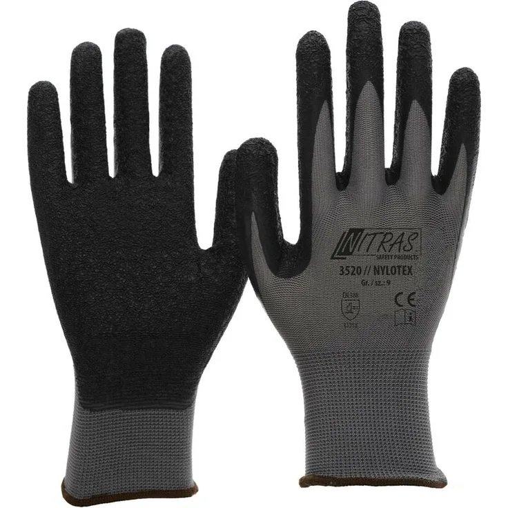 Arbeitshandschuh Nylotex schwarz-grau 3520 Gr. 7 - Nitras