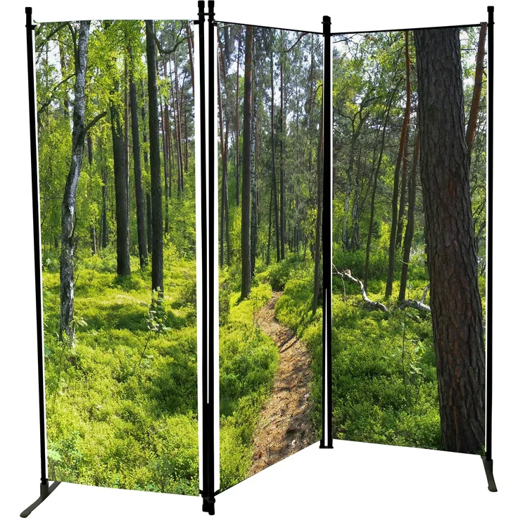 Westerholt Paravent mit Fotodruck, Sichtschutz, Raumteiler Wald