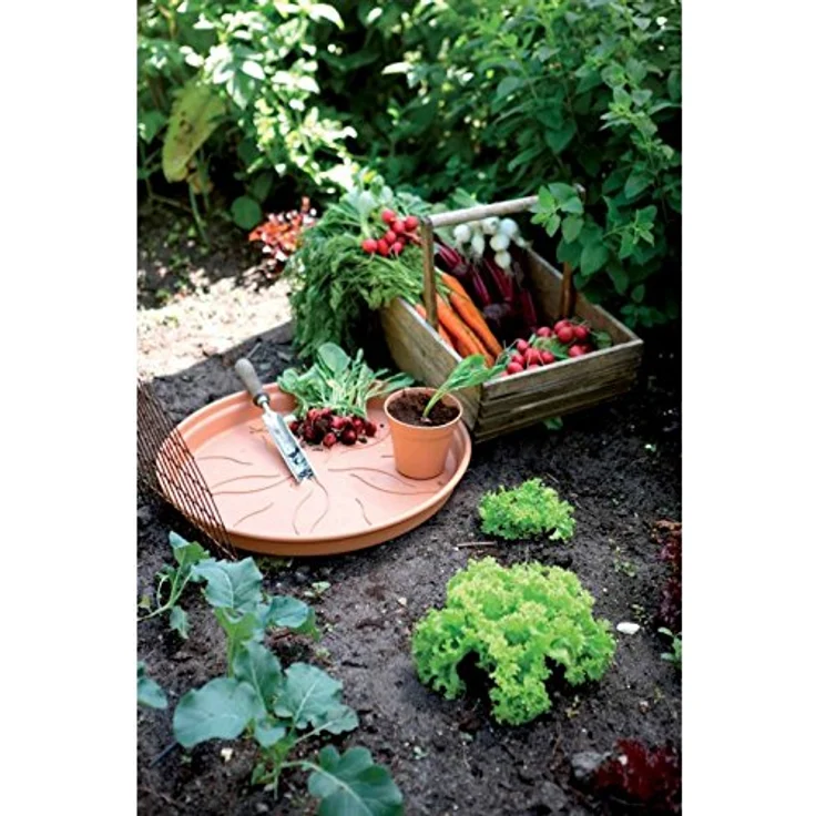 Elho green basics 65 cm Untersetzer, Lebendiges Schwarz, 65x65x6,8 cm – Bild 1