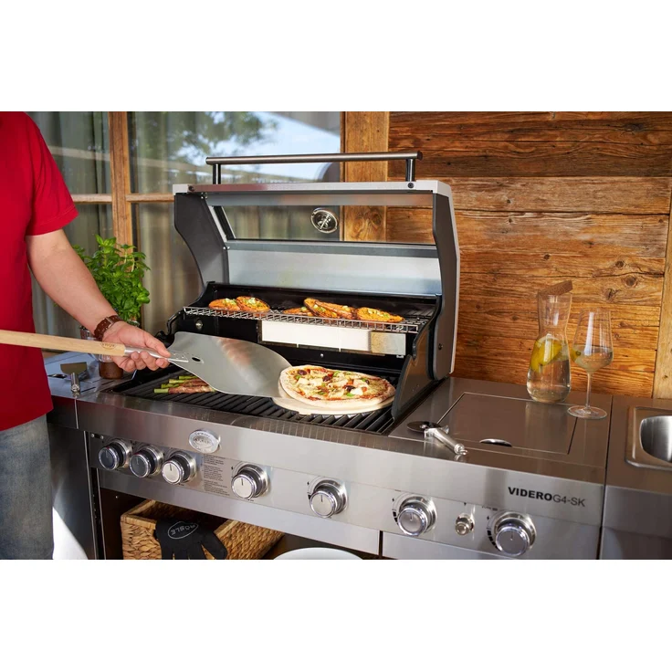 RÖSLE Barbecue Pizza-Set 3-tlg, Hochwertiger Pizzastein, Pizzaschieber und Pizza- und Flammkuchenschneider, für eine knusprige Pizza wie aus dem Holzofen - Preisvergleich – Bild 4