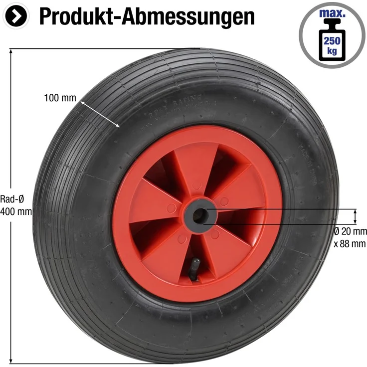 Luftrad Ø 400 mm, PVC-Felge