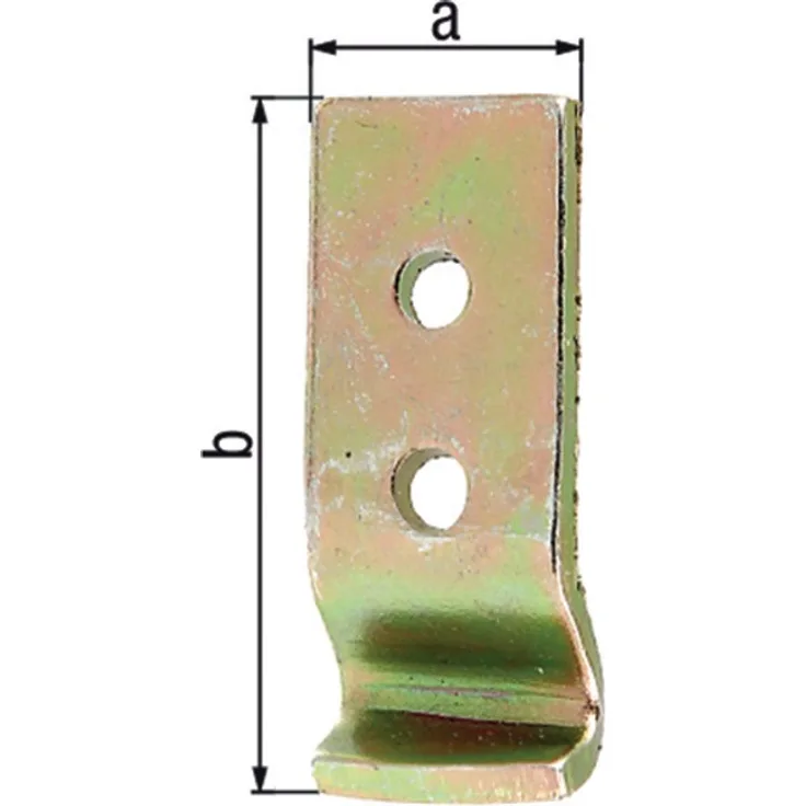 Schließhaken f. Kistenverschlüsse L.83 B.25 S.2mm STA galv. gelb verz. gekr. GAH