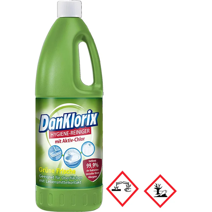 Dan Klorix Hygienereiniger Grüne Frische mit Chlor 1500ml 2er Pack