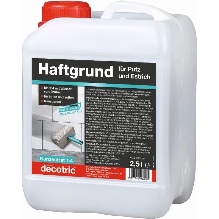 Decotric Putz- und Haftgrund 2,5 l, transparent, Konzentrat