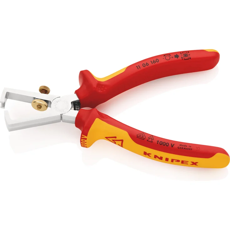 KNIPEX 11 06 160 Abisolierzange verchromt isoliert mit Mehrkomponenten-Hüllen, VDE-geprüft 160 mm – Bild 2