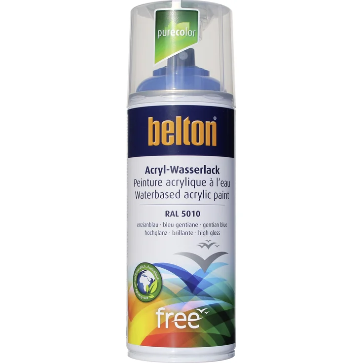 belton Free Lackspray 400 ml, Acryl Wasserlack, himmelblau, hochglanz – Bild 1