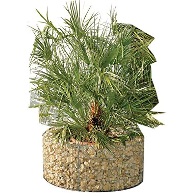 Bellissa Gabionen-Hochbeet rund Ø 92 cm/72 cm x H 40 cm silber
