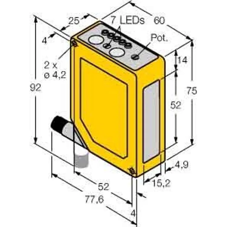 TURCK Laser-Reflexionslichttast. Q60BB6LAF1400Q