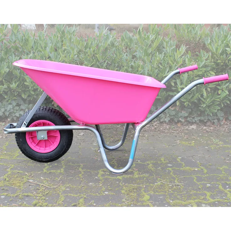 TRUTZHOLM Schubkarre ROSA/PINK PP100 l Tragkraft 250 kg Gartenschubkarre Schiebkarre